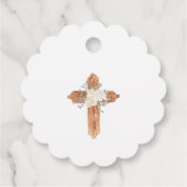 第1聖餐式エレガント赤面ピンクメッセージカード フェイバータグ (裏面)