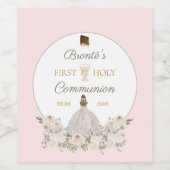 第1聖餐式エレガント赤面ピンクワインラベル ワインラベル (シングルラベル)