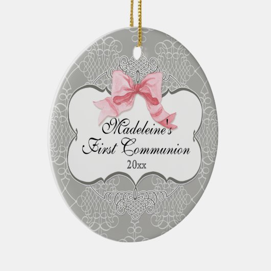 第1聖餐式オーナメントフランスの – 弓の渦巻き セラミックオーナメント (右)