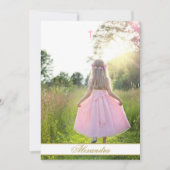 第1聖餐式カスタム金ゴールドカラー写真 招待状 (正面)