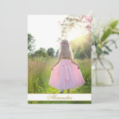 第1聖餐式カスタム金ゴールドカラー写真 招待状 (スタンド正面)