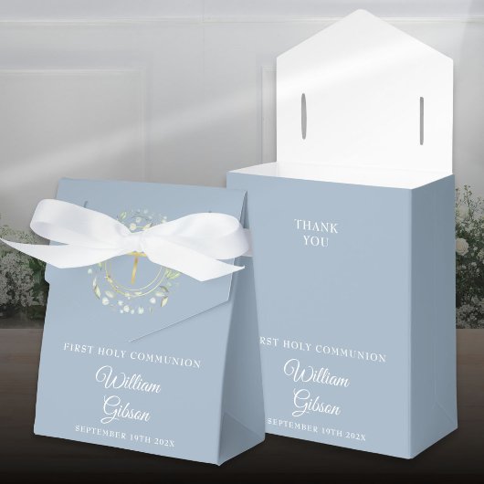 第1聖餐式ガーランドほこりっぽいブルー フェイバーボックス