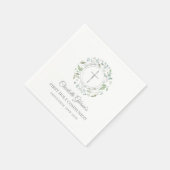 第1聖餐式シルバーが緑を横断 スタンダードカクテルナプキン (角)