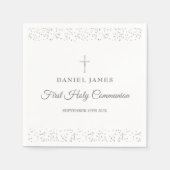 第1聖餐式シルバーモダンスターダスト スタンダードカクテルナプキン (正面)