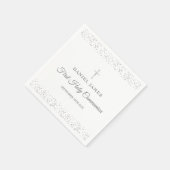 第1聖餐式シルバーモダンスターダスト スタンダードカクテルナプキン (角)