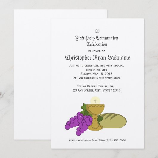 第1聖餐式パン 招待状 (正面/裏面)