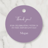 第1聖餐式パープルと金ゴールドエレガントメッセージカード フェイバータグ (裏面)