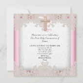 第1聖餐式ピンク色第1女子クロスカッシュ7 招待状 (裏面)
