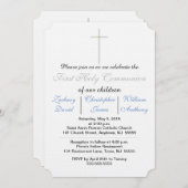 第1聖餐式ブルートリプレット招待状 招待状 (正面/裏面)