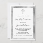 第1聖餐式ホワイトシルバークロス 招待状 (正面)