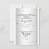 第1聖餐式ホワイトシルバーニュートラル女子/少年 招待状 (裏面)