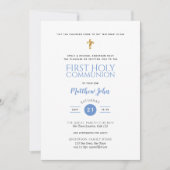 第1聖餐式ボーイズ青招待状 招待状 (正面)