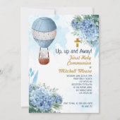 第1聖餐式ボーイホットエアバルーンゾウ 招待状 (正面)