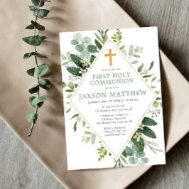 第1聖餐式モダンユーカリシンプルス 招待状