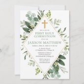 第1聖餐式モダンユーカリシンプルス 招待状 (正面)