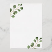 第1聖餐式ユーカリエレガントバラ金ゴールド 箔招待状 (裏面)