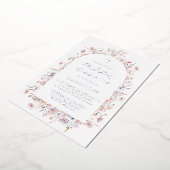 第1聖餐式ワイルドフラワーシルバー 箔招待状 (回転した状態)