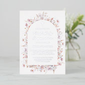 第1聖餐式ワイルドフラワーシルバー 箔招待状 (立ち正面)