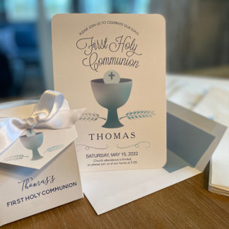 第1聖餐式招待状 – 男子の第1聖餐式 招待状
