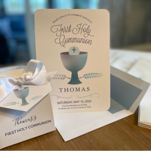 第1聖餐式招待状 – 男子の第1聖餐式 招待状