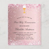 第1聖餐式赤面ピンクの予算招待状 チラシ (正面)