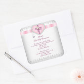 第1聖餐式1回十字女の子ホワイトピンク スクエアシール (封筒)