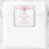 第1聖餐式1回十字女の子ホワイトピンク スクエアシール (バッグ)