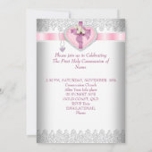 第1聖餐式1回十字女の子ホワイトピンク 招待状 (裏面)