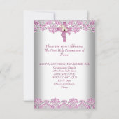 第1聖餐式1回十字女の子ホワイトピンク 招待状 (裏面)
