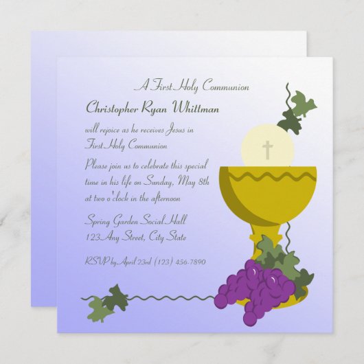 第1聖餐式 招待状 (正面/裏面)