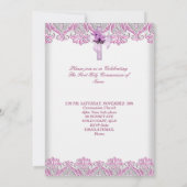 第1聖餐式First Holy Communion第1回十字女の子ピンク薄紫 招待状 (裏面)