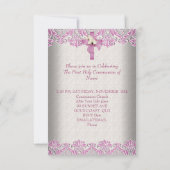 第1聖餐式First Holy Communion第1期女子クリームピンク 招待状 (裏面)