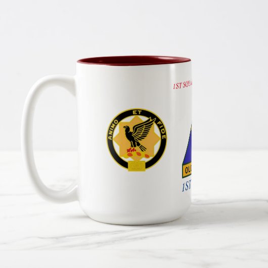 第1艦隊の第1騎兵隊の第1装甲マグ ツートーンマグカップ (左)