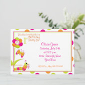 第1蝶を持つ誕生日のパーティの招待状 招待状 (スタンド正面)