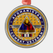 第1装甲師団アフガニスタン退役軍人 メタルオーナメント (正面)