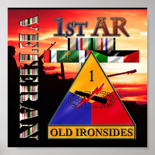 第1装甲師団デザートストーム退役軍人 ポスター (正面)