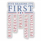 第1補正言論の自由ビニール法 シール (正面)