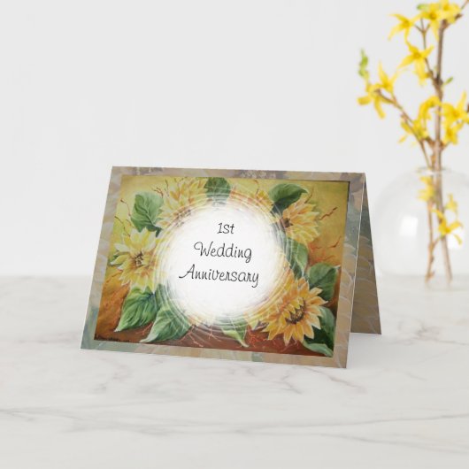第1記念日カード カード (黄色い花)
