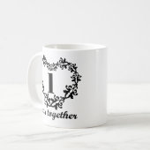 第1記念日マグ一緒の1年のハートのギフトの コーヒーマグカップ (正面左)