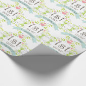 第1記念日愛ハートのギフト用包装紙 ラッピングペーパー (角)