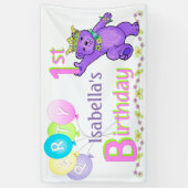 第1誕生会の幸せなプリンセスくま 横断幕 (縦)