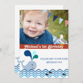 第1誕生会、航海のな招待状 招待状 (正面/裏面)