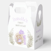 第1誕生日かわいいテディベアハートバルーン フェイバーボックス (オープン)