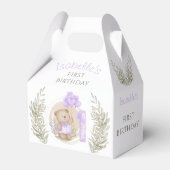 第1誕生日かわいいテディベアハートバルーン フェイバーボックス (正面サイド)