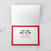 第1誕生日かわいい猫マンガパーソナライズされたー カード (内部)