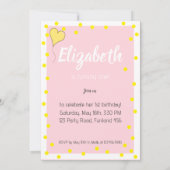 第1誕生日かわいい象とハートバルーン 招待状 (裏面)