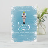第1誕生日くるみ割り雪片の水色 招待状 (スタンド正面)
