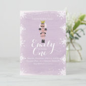 第1誕生日くるみ割り雪片の水色 招待状 (スタンド正面)