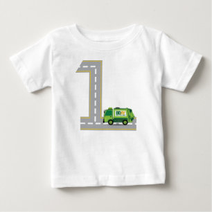第1誕生日のごみ収集車 ベビーTシャツ