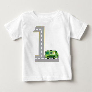 第1誕生日のごみ収集車 ベビーTシャツ